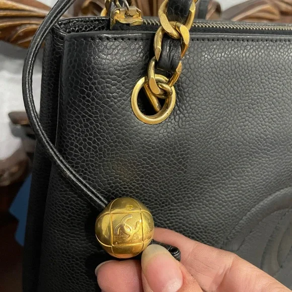 SOLD Chanel Vintage Timeless Chain Shopping Tote Shoulder Bag Caviar Leather - Picture 16 of 17